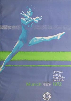 Werbeplakat Olympische Spiele München 1972 - Motiv Geräte Turnen, 84x60 cm