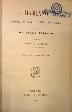 Seller image for Damiano. Storia d'una povera famiglia. Nuova edizione riveduta dall'autore. for sale by Libreria La Fenice di Pietro Freggio