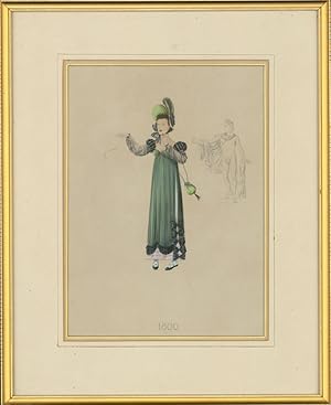 Fine Early 20th Century Gouache - A Fashionable Lady