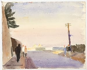 Seller image for Jean Dryden Alexander (1911-1994) - Watercolour, Figures on a Street for sale by Sulis Fine Art