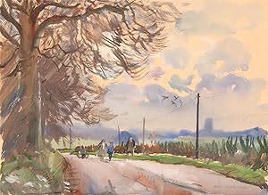 Seller image for Jean Dryden Alexander (1911-1994) - Signed 1981 Gouache, Winter Country Road for sale by Sulis Fine Art