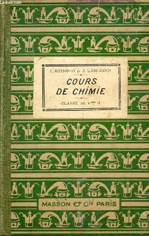 Bild des Verkufers fr NOTIONS DE CHIMIE ELEMENTAIRE, CLASSE DE 4e B zum Verkauf von Le-Livre
