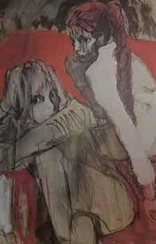 Bild des Verk�ufers f�r Two Girls on Red Back Ground. zum Verkauf von Wittenborn Art Books