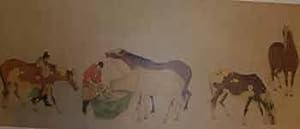 Detail Study of Eight Horses from Ming Dynasty. Original: China Ink and Watercolor on Silk Pasted...