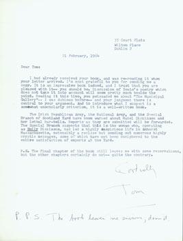 TLS Thomas Parkinson to Tom [Collins?], February 21, 1964. RE: IRA, Emily Dickinson.