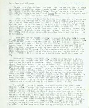 TLS Thomas Parkinson to Fern & Willard Edward Farnham, October 2, 1957. RE: The Nation, Charlie C...