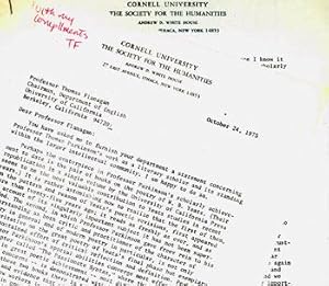 Photocopy of TLS Warner Berthoff to Flanagan, October 24, 1975, with MS note addressed to Thomas ...