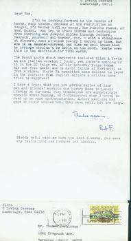 TLS Robert Flint to Thomas Parkinson, December 1, 1970. RE: Rexroth, Snyder, Yeats, Pound.