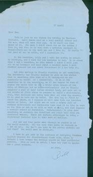 TLS William Wood Vasse to Thomas Parkinson, April 17, 1970. RE: academic matters, designing Engli...