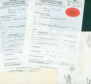 Certificate, Registration of a Claim to Copyright for Thomas Parkinson August 28, 1970. Three Sig...