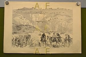 Der Zulukrieg: Einahme von Sirayo's befestigtem Kraal, am 12. Januar. Zeichnung von F. F. Marshal...