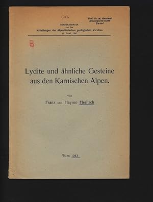 Imagen del vendedor de Lydite und hnliche Gesteine aus den Karnischen Alpen. Sonderabdruck aus den Mitteilungen des Alpenlndischen geologischen Vereines, 34. Band, 1941. a la venta por Antiquariat Bookfarm