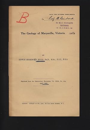 Bild des Verkufers fr The Geology of Marysville, Victoria. Reprinted from the Geological Magazine, Vol. LXIX, No. 814, April, 1932. zum Verkauf von Antiquariat Bookfarm