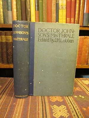 Immagine del venditore per Dr. (Doctor) Johnson's Mrs. Thrale. Autobiography, Letters and Literary Remains fo Mrs. Piozzi venduto da Pages Past--Used & Rare Books