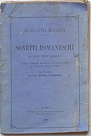 Imagen del vendedor de Sonetti romaneschi ed altre poesie satiriche. a la venta por S.B. Il Piacere e il Dovere