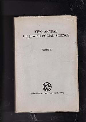 Seller image for YIVO Annual of Jewish Social Science Volume IX for sale by Meir Turner