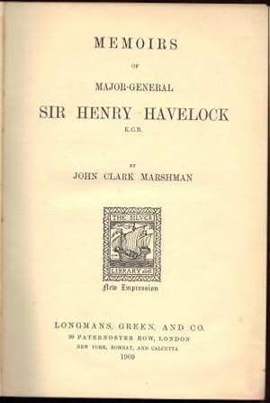 Bild des Verkufers fr Memoirs of Major-General Sir John Haverlock K.C.B. zum Verkauf von Richard V. Wells ABA, ILAB