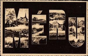 Buchstaben Ansichtskarte / Postkarte Méru Oise, Stadtansichten, Turm, Kirche, Totalansicht, Häuser