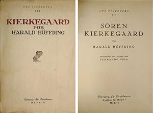 Seller image for Sren Kierkegaard. Traduccin del alemn por Fernando Vela. for sale by Hesperia Libros