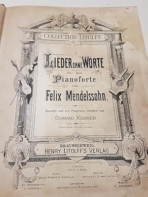 LIEDER OHNE WORTE, FUR DAS PIANOFORTECOLLECTION LITOLFF 1761