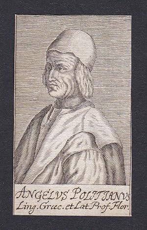 Seller image for Angelus Politianus" / Angelo Ambrogini Poliziano / classical scholar poet Firenze for sale by Antiquariat Steffen Vlkel GmbH