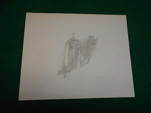Rathausturm. Original- Bleistift- Zeichnung aus dem Jahre 1979 von Richard Damberger, geboren am ...