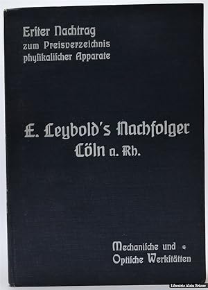 Immagine del venditore per Einrichtungen und Apparate fr den physikalischen Unterricht sowie fr bungen im Praktikum nebst Literaturangaben und Gebrauchsanweisungen venduto da Librairie Alain Brieux