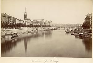 France, Lyon, l'église Saint-Georges, vue de la Saône