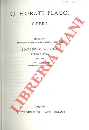 Q. Horati Flacci Opera.