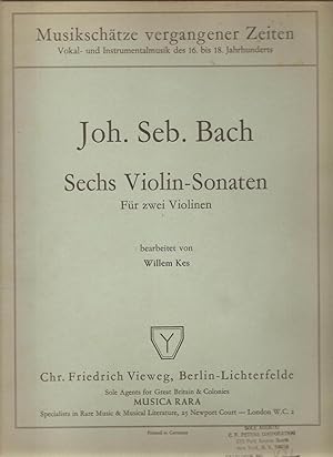 Sech Violin Sonaten Für Zwei Violinen / Six Violin Sonatas For Two Violins