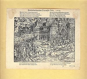 Image du vendeur pour UNE GRAVURE sur BOIS de JOST AMMAN [ De 1568 ou 1578 ] ILLUSTRATION de l' " HISTOIRE ROMAINE " de TITE LIVE dans "" TITI LIVII PATAVANI ROMANAE HISTORIAE PRINCIPIS. " Publi  FRANKFURT par J. & S. FEYEREBENDT - PLANCHE LVII - ANNIBAL mis en vente par LA FRANCE GALANTE