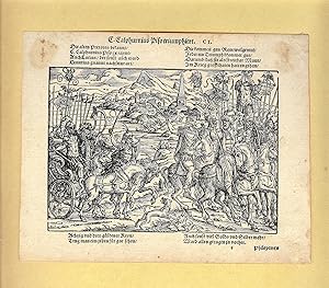 Image du vendeur pour UNE GRAVURE sur BOIS de JOST AMMAN [ De 1568 ou 1578 ] ILLUSTRATION de l' " HISTOIRE ROMAINE " de TITE LIVE dans "" TITI LIVII PATAVANI ROMANAE HISTORIAE PRINCIPIS. " Publi  FRANKFURT par J. & S. FEYEREBENDT - PLANCHE CI - TRIOMPHE mis en vente par LA FRANCE GALANTE