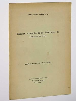 Immagine del venditore per Tradicin manuscrita de las prelecciones de Domingo de Soto. venduto da Antiquariat Lehmann-Dronke