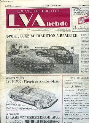 Seller image for LA VIE DE L'AUTO N 29 - Anticipation compare - La vrit sur le sous-marin - Somaschini, vous connaissez ?, Pirelli : 80 ans au service du sport automobile, Ventes de campagne a Laval et Chateauroux, 13 juillet en Angleterre : vente estivale a Beaulieu for sale by Le-Livre