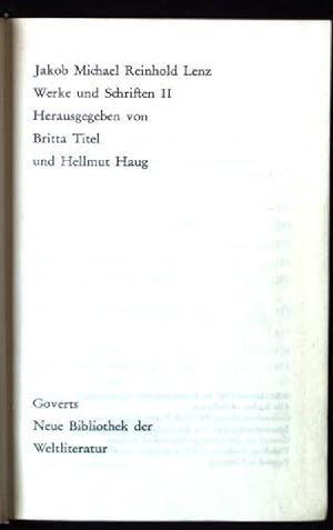 Seller image for Werke und Schriften II for sale by books4less (Versandantiquariat Petra Gros GmbH & Co. KG)