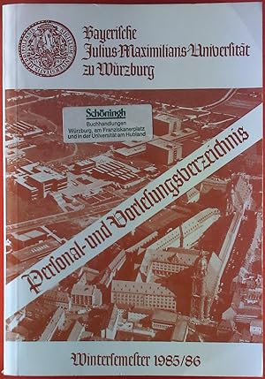 Bild des Verkufers fr Personal- und Vorlesungsverzeichnis Wintersemester 1985/86. zum Verkauf von biblion2