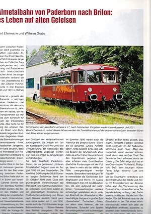 Bild des Verkufers fr Die Almetalbahn von Paderborn nach Brilon: Neues Leben auf alten Geleisen (in: Die Warte 63. Jahrgang / Nr. 114 Sommer 2002) zum Verkauf von Paderbuch e.Kfm. Inh. Ralf R. Eichmann