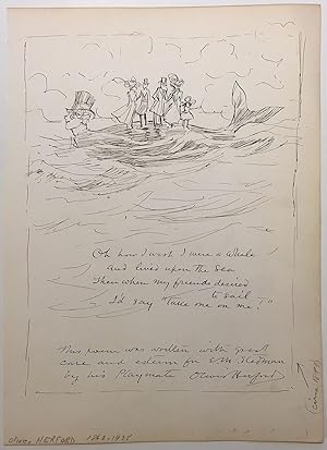 Seller image for Original pen & ink illustration with a poem for sale by Argosy Book Store, ABAA, ILAB