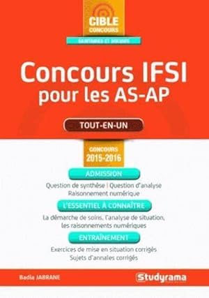 Image du vendeur pour concours IFSI pour les AS-AP (3e dition) mis en vente par Chapitre.com : livres et presse ancienne