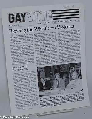 Image du vendeur pour Gay Vote: news from the Harvey Milk Gay Democratic Club; March 1979 mis en vente par Bolerium Books Inc.