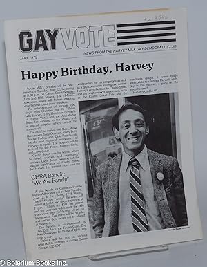 Immagine del venditore per Gay Vote: news from the Harvey Milk Gay Democratic Club; May 1979: Happy Birthday, Harvey venduto da Bolerium Books Inc.