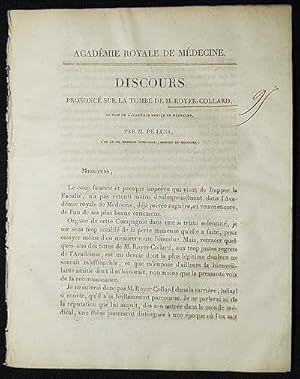 Discourse Prononcé sur la Tombe de M. Royer-Collard, au Nom de L'Académie Royale de Médecine; par...