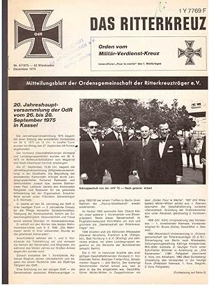 Imagen del vendedor de Das Ritterkreuz. Mitteilungsblatt der Ordensgemeinschaft der Ritterkreuztrger e.V. Nr. 4(1975) a la venta por Antiquariat Jterbook, Inh. H. Schulze