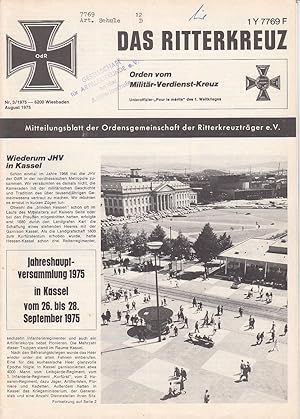 Imagen del vendedor de Das Ritterkreuz. Mitteilungsblatt der Ordensgemeinschaft der Ritterkreuztrger e.V. Nr. 3(1975) a la venta por Antiquariat Jterbook, Inh. H. Schulze