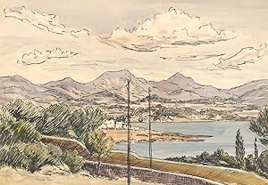 Harwood Eve (1891-1989) - 20th Century Mixed Media, Ibiza Coastal Landscape