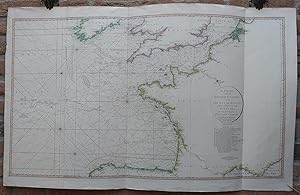 Antique Map-WESTERN EUROPE-ATLANTIC-SEA CHART-Dicquemare-Rochette-Faden-1794