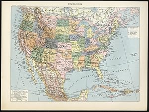 Antique Print-UNITED STATES-AMERICA-Larousse-1897