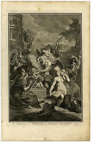 Antique Print-TITLE PAGE-VIGNETTE-TIME-GENIUS-Wandelaar-Suikers-Wandelaar-1721