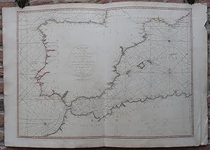 Antique Print-SEA CHART-COAST-SPAIN-PORTUGAL-NORTH AFRICA-Rochette-Faden-1780