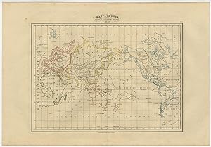Antique Print-TOPOGRAPHY-WORLD MAP-MERCATOR-Anonymous-1852